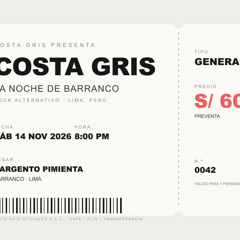 Preventa — La Noche de Barranco